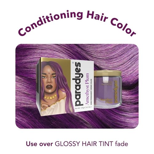 Paradyes Amethyst Plum Semi Permanent Conditioner Based Hair Color Enriched with Vegan, Natural and Herbal Hair dyes - lasts up to 8-10 washes (4.2 oz)