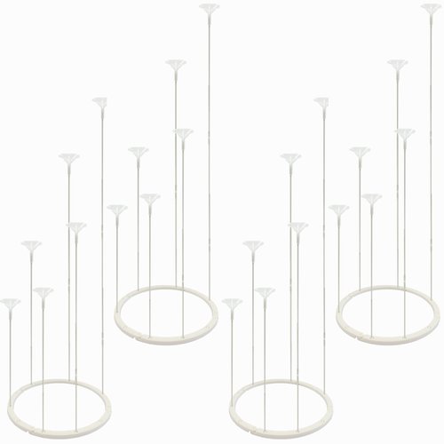 Table Balloon Stand Kit, 4 Pcs Round Base Balloon Sticks 2024 New Balloon Holder for Wedding, Birthday Party, Anniversary, Halloween Decorations