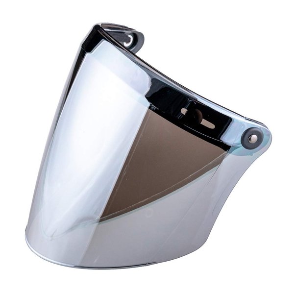 VCOROS Universal 3-Snap Flip Up Visor Shield Lens for Retro Open Face Motorcycle Helmet(Chrome Silver)