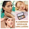6 Colors Correcting Concealer Palette, Waterproof Long Lasting Full Coverage Contouring Foundation Concealer Palette, Makeup Cream Contour Highlighting Concealer Palette Makeup Kit with Brush（#01）