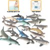 20 PCS Mini Rubber Shark Toy Figure, Super Stretches Bath Toy Set, Material TPR, Ocean Sea Animal Floating Bathtub Toy Party Favors, Realistic Shark Dolphin Whale Toy