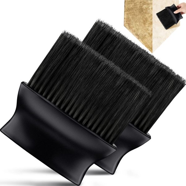 Deekin 2 Pieces Umpire Brush Baseball Home Plate Brush Baseball Umpire Gear with Plastic Handle for Baseball Softball Referee Equipment, Black, 5 x 4.7 x 1.4 Inch