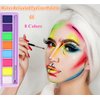 Go Ho 8 Colors Water Activated Eyeliner Palette,High Pigment Bright Vibrant Fluorescent Rainbow Colorful Eye/Face/Body Paint,Matte and UV Paint Graphic Eyeliner with Brushes-01