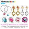 PicassoTiles Kids Fairytale Royal Princess Dress Up Pretend Play Tiara, Jewelry Boutique, Shoes & Fashion Accessories Toy Collection For Girls Children Ages 5+ STEM Creative Imagination Toys