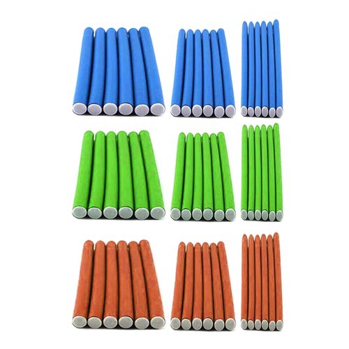 36 Hair Curler Soft Foam Cushion Rollers Flexi Rods Bendy Curling Beauty 3 Sizes 36 Soft Foam Cushion Hair Rollers Curlers Flexi Rods Hair Care Styling 3 Sizes Bendy Flexible Curling Twist No Heat