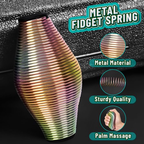 CHESLICR Metal Fidget Spring Toys Adults, Christmas Stocking Stuffer Gift for Teen Boy Men, Stainless Steel Stress Ball Figette Toys Cool Gadget Office Desk ADHD Toys Quiet Anxiety Relief Item