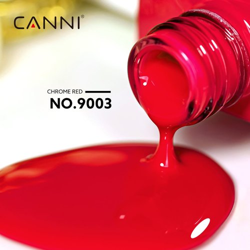 CANNI Red Gel Nail Polish, 1Pcs Red Gel Polish Red Color Nail Polish Gel High Gloss Soak Off U V Gel Nail French Nail Manicure Salon DIY