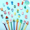 30 Pieces Pencil Toppers Animal Pencil Toppers Dinosaur Pen Toppers Clip on Pencil Classroom Prizes for Office Kids Back to School Student Supplies Party Favors (Mixed Style)