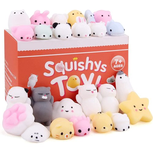 SEKEAHU Mochi Squishys Toys, Christmas Party Favors 25pcs Mini Kawaii Squishies, Stocking Stuffers for Kids Teens Adults, Treasure Box Toys for Classroom Supplies, Birthday Gifts for Kids Boys Girls