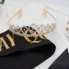 Black Birthday Sash and Crown for Women,Happy Birthday Sash for Women,Birthday Queen Sash and Crown,Birthday Tiara for Women,Happy Birthday Decorations for Women,Birthday Crown Adult Woman,Girls Tiara