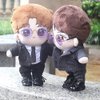 niannyyhouse Black Suit Coat Tie White Shirt Pants 15cm Plush Doll Clothes Doll Dress Up (Black-2)