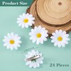 HINZIC 24pcs Daisy Hair Clips, Small Sun Flower Hairpins,Mini Flower Hair Clips Bridesmaid Girls Women Hair Accessories for Beach Wedding Decor, 38mm White