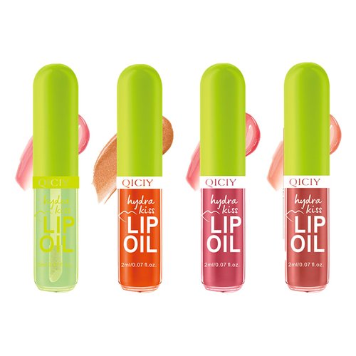 4 Colors Lip Oil Lip Glaze Glitter Lip Gloss Long Lasting Nourishing Non-sticky Lip Care Product Smooth Lip Lines Shiny Transparent Tinted lip balm
