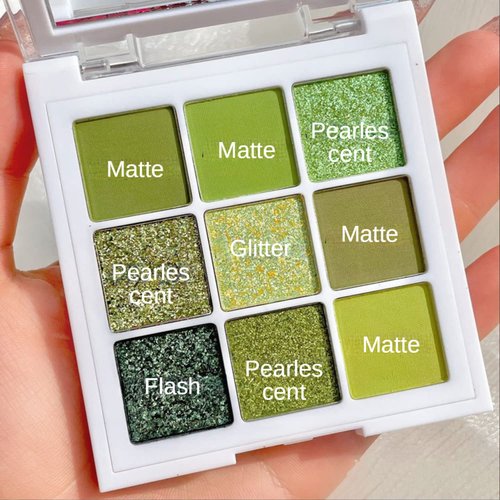 MAEPEOR Olive Green Eyeshadow Palette 9 Colors Stunning Matte Glitter Eyeshadow Palette Longlasting Waterproof Shimmer Eye Shadow for Girls and Women (Set 5, Olive Green)