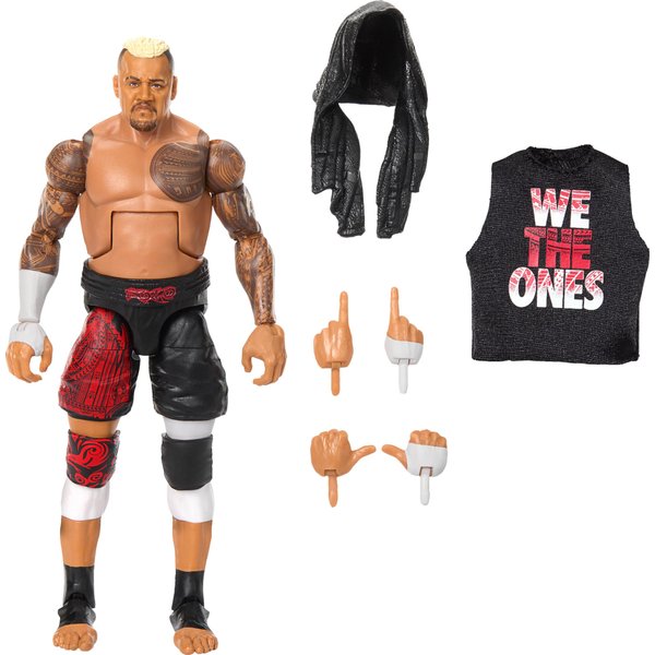 Mattel WWE Top Picks Elite Action Figure & Accessories Set, Solo Sikoa 6-inch Collectible with Swappable Hands, Ring Gear & 25 Articulation Points