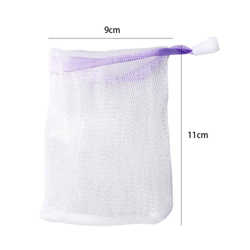 Pokinge 50 PCS Face Cleansing Tool Foaming Net Hand Soap Foaming Net Cleansing Soap Net Foam Net Bag Bath Products Colorful Ribbon