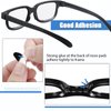 24 Pairs Adhesive Eye Glasses Nose Pads, D Shape Stick on Anti-Slip Soft Silicone, Adhesive Nose Pads Glasses Nose Pad for Glasses, Eyeglasses and Sunglasses, 15 x 6 x 1.5 mm (Black)