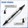 Boobeen Dual Ended Liquid Brow Pen, Waterproof Eye Liner, 2-in-1 Eyebrow Pencil with 4 Micro Fork Tip, Create Long Lasting Makeup for Brows