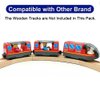 HYPERLIVING Battery Operated Wooden Train Track Set Toy High Speed for Toddlers 3 4 5 Years Old Boys Kids Magnetic Couplings City Vehicle with Figures