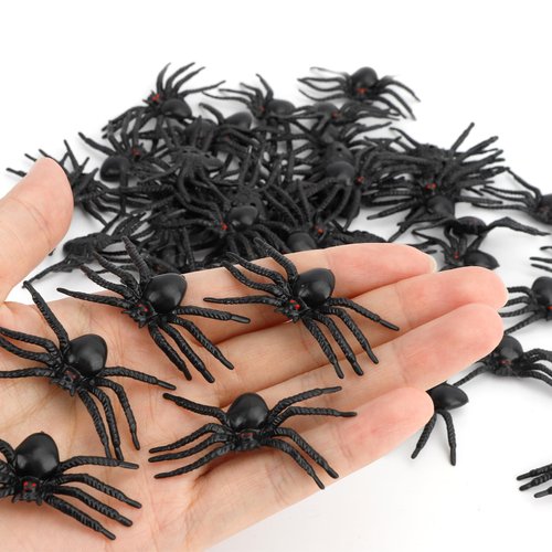 Halloween Fake Plastic Spiders, Halloween Spiders, Halloween Decorations Spiders, Small Realistic Spiders Black Fake Spiders, Halloween Small Spiders Prank Props, Halloween Joking Spiders Web Decor