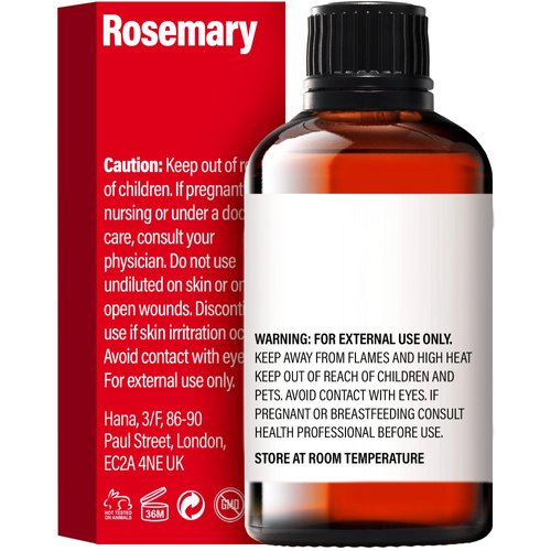 H’ana Rosemary Oil for Hair Scalp - 100% Natural Rosemary Essential Oils for Skin, Diffuser & Aromatherapy - Rosemary Hair Oil for Hair - 1 fl oz
