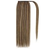 Ve Sunny Ponytail Hair Extensions Dark Brown Real Hair Ponytail Extension Highlights Pony Tails Hair Extensions Brown Human Hair Ponytail Dark Brown Highlighted Caramel Blonde 18inch 80G
