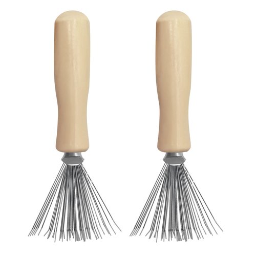 BLMHTWO Hair Brush Cleaner, 2 Pieces, Premium Wood and Metal, Efficient Cleaning Tool for Removing Hair Knots and Impurities, Portable and Versatile for Hair Salon, Home, Pets and Individual Use