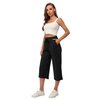 RESHE Women's Capri Yoga Pants Loose Soft Drawstring Workout Sweatpants Causal Lounge Pants with Pockets (Black, L)