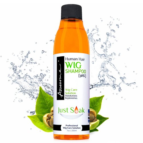 Awesome Human Hair Wig Shampoo, pH5, Wig Care Solution, Adds Body &amp; Volume, Promotes Silkiness an...