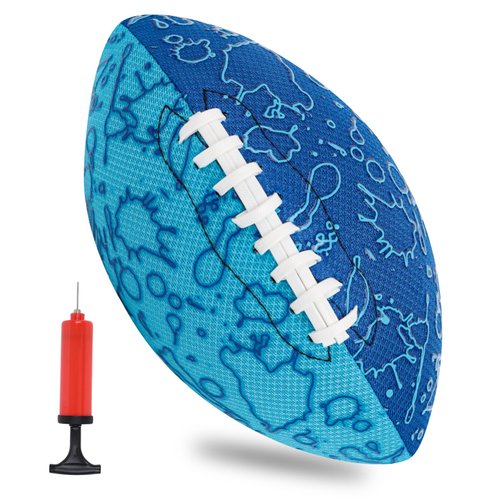 AMOR PRESENT Inflatable Waterproof Football, 9.3 Inch Football Toys with Special Grip Pattern Rub...