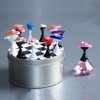 Kalolary 1 Set Nail Art Holder Practice Display Stand with 48Pcs White Reusable Adhesive Putty Clay, Magnetic Nail Art Tips Holders Crystal Nail Holder Chessboard Display Training Practice Stand