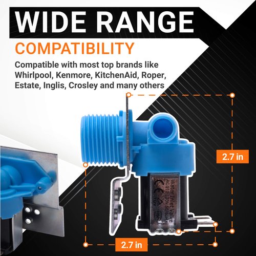 BlueStars UPGRADED 285805 Washer Water Inlet Valve with Mounting Bracket - Fits Whirlpool Kenmore Kitchenaid Washers - Replaces 292197 3349451 3354565 ap3094541 kaws850jq4 lsq8243hq0 7mlsc9545jq2