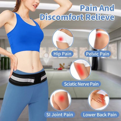 TOAUXUNG Sacroiliac SI Joint Hip Brace Belt,Lower Back Support Belt,Adjustable Pelvic Waist Support Belt,Trochanter Belt for Back Pain Relief Women for Nerve,Lumber (M)