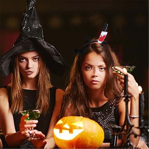 Vacaonio Gothic Halloween Hair Band Horror Cleaver Headband Felt Cloth Knife Hair Band Dagger Cosplay Hair Band Hoop Themed Party Costume Decorations Hair Accessories for Women and Girls Headdress