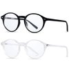 ANDWOOD Blue Light Blocking Glasses Women Men Computer Small Face Frame Bluelight Blocker Teens Round Frame 2 Pack Black Clear
