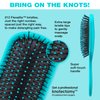 The Knot Dr. hair brush by Conair - Detangling hair brush - Removes Knots and Tangles in wet or dry hair - detangler brush - Blue