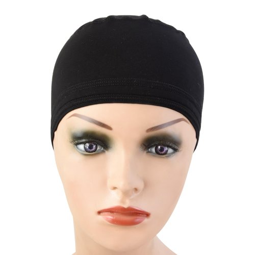 Bamboo Fiber Wigs Cap Soft Breathable Fiber Wigs Cap with Adjustable Strap Wig Liner Cap for Wig (Black)