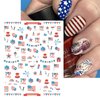 IDDFEVE 12 Sheets 4th of July Nail Stickers, Independence Day Patriotic Nail Decals, 3D Design Self-Adhesive USA Flag Star Nail Art