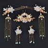 Alloy Hair Sticks Pins Long Tassel Hanfu Chinese Hair Comb/Earrings Set, female, Traditional Classical (Style B)