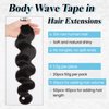 Body Wave Tape in Hair Extensions Human Hair 26 Inch Invisible Tape in Tracks Hair Extensions Curly Tape ins for Black Women Human Hair PU Weft Tape in Human Hair Extensions 20 Pieces Tape ins Hair