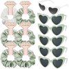 Loanzeg Satin Bridesmaid Scrunchies Bachelorette Hair Ties Set of 6 sunglasses Bridal Shower No Damage Hairties ideas Gift for Wedding Party Favors Bridesmaid Proposal Gifts (White&Sage Green)