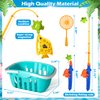 Doloowee Magnetic Fishing Game Bath Pool Toys for Toddlers 3-5,48pcs Fishing Toys Game Floating Fish Magnet Pole Rod Net Education Teaching and Learning for Kids Age 3-6 4-8