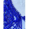 Handmade Shining Rhinestones Beads Applique Unique Design sew on Crystal Sequins Trim Patches Decoration Accessories for Wedding Dress DIY 23x16 inches (Blue)