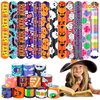 JOYIN 120 PCS Halloween Slap Bracelets Party Favors for Kids - 24 Designs Bracelets for Halloween Decorations, Halloween Treat Bag Stuffers, Non-candy Gift
