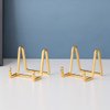 Plate Holder Easel Display Stand - 3 inch Metal Plate Stands for Display - Tabletop Picture Stand - Gold Iron Easels for Display Pictures | Photo Frames | Book | Decorative Plates | Plaque - 1 Pack
