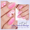 BTArtbox XCOATTIPS Natural Nail Tips -Short Almond Press On Nails Pink, Long Lasting Soft Gel Nails False Nail, Soak Off Acrylic Fake Nails Extensions for Nail Art DIY Christmas Gifts