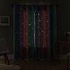 XiDi Curtains for Girls Bedroom Decor, Rainbow Curtains for Kids Room Decor, Purple Blackout Curtains for Little Girl Room, Unicorn Wall Decals Pink Curtains Green, 63 Inches Long 34 Wide 1 Panel