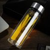 PARACITY Glass Tea Infuser Bottle Double Wall Borosilicate Portable Travel Mug Tea Tumbler Water Bottle Diffuser Bottles Tea Cup for Loose Tea Flower Herbal Tea Bags 12OZ/350ml