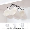 Cabinet Hook Mug Holder - Hanging Coffee Cup Rack for Kitchen, Under Cabinets Metal Hangers Organizer Shelf Storage Utensil （Black）