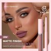 evpct Retractable 1Pcs Lip Liner Pencils and 1 Pcs Lip Gloss Makeup Set for Shaping & Sculpting Lips, Rose Red Long-Lasting Waterproof Matte Rich Lip Colors Liner Crayon Liquid Lipstick 08#